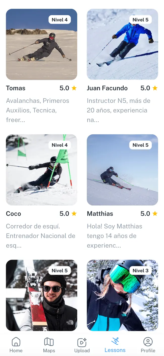 SnowMatch App - Reserva clases de esquí y snowboard